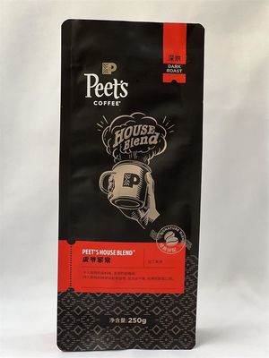 Borsa da caffè richiudibile in Mylar con fondo piatto per chicco di caffè tostato