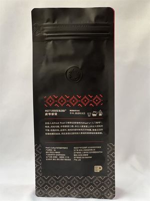 Borsa da caffè richiudibile in Mylar con fondo piatto per chicco di caffè tostato