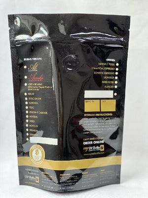 Sacchetti di caffè neri ISO Eco Friendly Sacchetti di caffè richiudibili con valvola