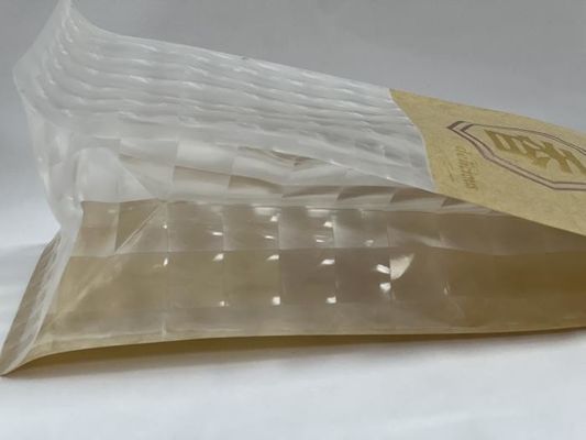 Tin Tie Doypack Stand Up Pouch Busta in carta stampata trasparente per pane