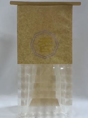 Tin Tie Doypack Stand Up Pouch Busta in carta stampata trasparente per pane