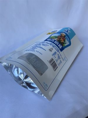 Buste per alimenti stand up metallizzate Borsa per alimenti in carta Kraft con finestra trasparente