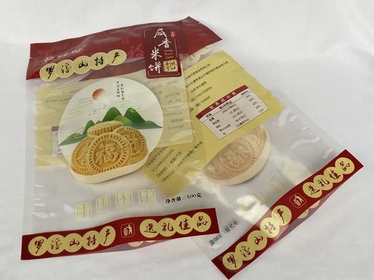 Borsa da imballaggio in Mylar da 500 g Logo personalizzato stampato 3 buste laterali per biscotti snack