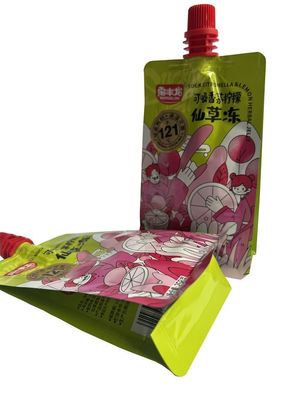 258g ha stampato la sterilizzazione Juice Packaging Pouch del sacchetto del becco del fondo piatto della storta