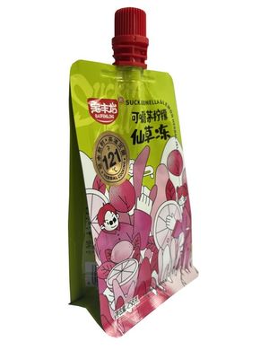 258g ha stampato la sterilizzazione Juice Packaging Pouch del sacchetto del becco del fondo piatto della storta