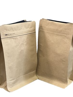 OEM Sacchetti da caffè a fondo piatto con un'ottima visualizzazione con cerniera unidirezionale 100g-1kg