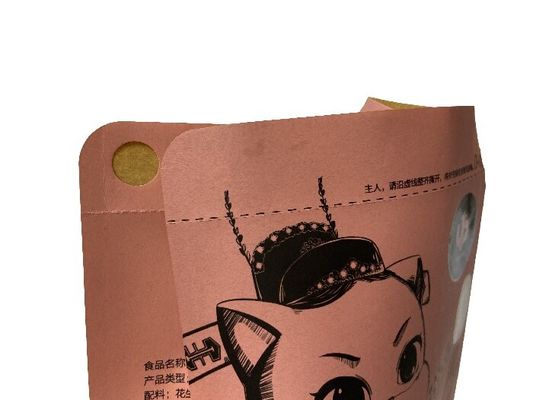 Sacchetti di imballaggio alimentare a fondo piatto in carta con colori personalizzati per noci