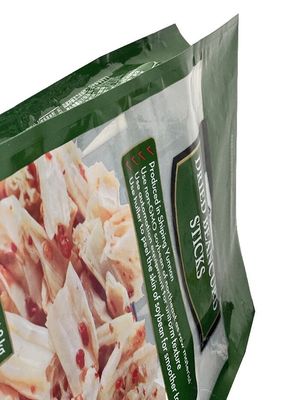 Busta di imballaggio per snack con cerniera e finestrino