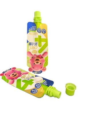 Borsa alimentare a scarico riutilizzabile con chiusura facile e tappo per bambini