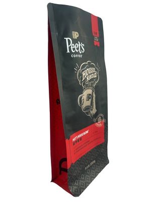 Sacchetti da caffè a fondo piatto personalizzabili con ziplock a senso unico