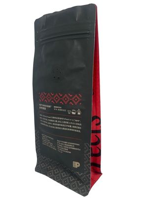 Sacchetti da caffè a fondo piatto personalizzabili con ziplock a senso unico