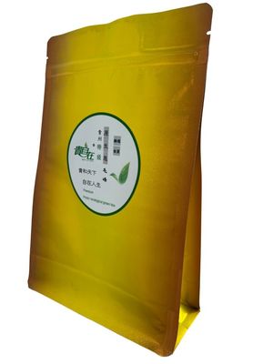 Sacchetto di imballaggio con cerniera chiusurabile con top bottom con superficie dorata