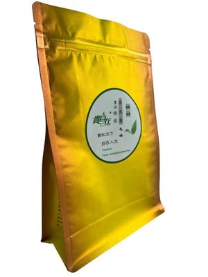 Sacchetto di imballaggio con cerniera chiusurabile con top bottom con superficie dorata