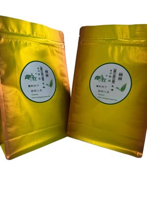 Sacchetto di imballaggio con cerniera chiusurabile con top bottom con superficie dorata