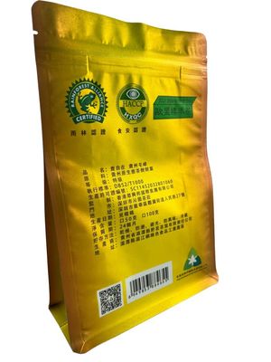 Sacchetto di imballaggio con cerniera chiusurabile con top bottom con superficie dorata