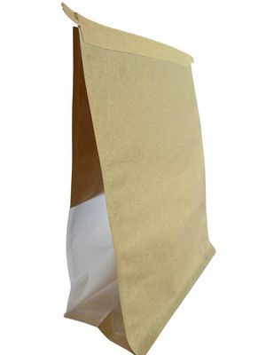 Carta marrone a basso odore con fondo piatto con finestra e cravatta personalizzata