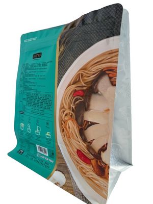 Borsa a fondo piatto di qualità alimentare con cerniera stampata su misura PET / VMPET / PE